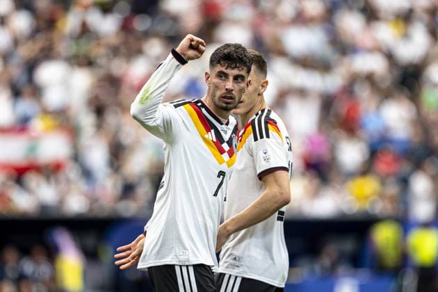 Kai Havertz of Germany celebrates after scoring team s third goal during the FIFA World Cup, WM, Weltmeisterschaft, Fussball 2026 Group E match between Germany and Curacao at Houston Stadium on June 14th,2026 (Photo by Joao Bravo Sports Press Photo)  Copyright: xJoaoxBravo SportsxPressxPhotox Sportspressphoto_SPR166365