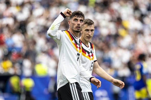 Kai Havertz of Germany celebrates after scoring team s third goal during the FIFA World Cup, WM, Weltmeisterschaft, Fussball 2026 Group E match between Germany and Curacao at Houston Stadium on June 14th,2026 (Photo by Joao Bravo Sports Press Photo)  Copyright: xJoaoxBravo SportsxPressxPhotox Sportspressphoto_SPR166368