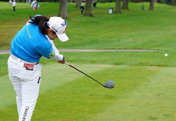 MIDLAND, MI - JUNE 14: LPGA, Golf Damen golfer Hye-Jin Choi plays her tee shot on the 10th hole on June 14, 2026, during the final round of the LPGA Dow Championship at Midland Country Club in Midland, Michigan. (Photo by Brian Spurlock Icon Sportswire) GOLF: JUN 14 LPGA Dow Championship EDITORIAL USE ONLY Icon26061446
