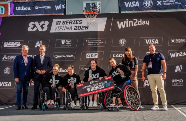 BASKETBALL - FIBA 3x3 World Tour VIENNA,AUSTRIA,14.JUN.26 - BASKETBALL - FIBA 3x3 World Tour. Image shows the team of Madrid.  GEPAxpictures xEdgarxEisner