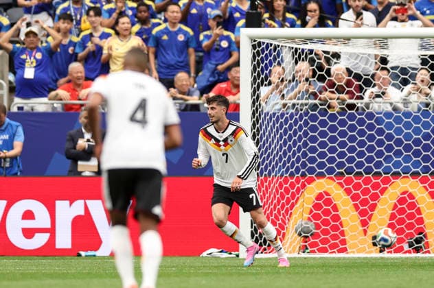 (260615) -- HOUSTON, June 15, 2026 -- Kai Havertz (R) of Germany celebrates during the group E match between Germany and Curacao at the 2026 FIFA World Cup, WM, Weltmeisterschaft, Fussball at Houston Stadium in Houston, the United States, June 14, 2026. ) (SP)U.S.-HOUSTON-FOOTBALL-FIFA WORLD CUP-GROUP E-GER VS CUW LixMing 