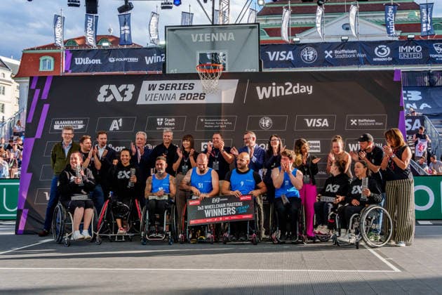 BASKETBALL - FIBA 3x3 World Tour VIENNA,AUSTRIA,14.JUN.26 - BASKETBALL - FIBA 3x3 World Tour. Image shows the teams of Madrid.  GEPAxpictures xEdgarxEisner