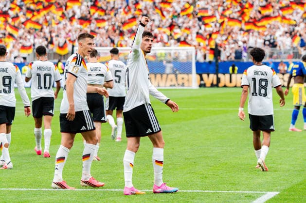 FIFA Fussball Weltmeisterschaft 2026, Gruppe E, Spiel 1, Deutschland vs. Curacao, 14.06.2026 im NRG Stadium in Houston, Texas Tor zum 3:1 durch Elfmeter von Kai Havertz hier mit Nico Schlotterbeck