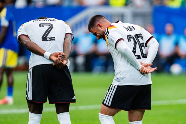 FIFA Fussball Weltmeisterschaft 2026, Gruppe E, Spiel 1, Deutschland vs. Curacao, 14.06.2026 im NRG Stadium in Houston, Texas Tor zum 6:1 durch Deniz Undav hier mit Toni Rüdiger Aleksandar Pavlovic und Nico Schlotterbeck