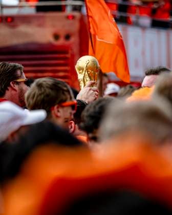 DALLAS - Orange supporters march in the Orange march to the stadium during the Netherlands vs. Japan match at the 2026 World Cup at AT&T Stadium on June 14, 2026, in Dallas, United States. (Photo by Stefan Koops EYE4IMAGES DeFodi Images) -