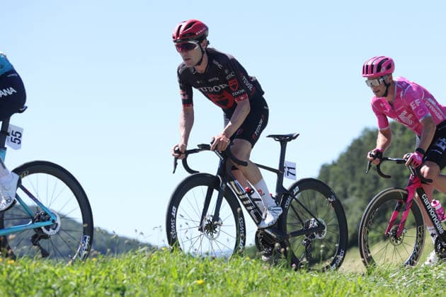 14.06.2026 Leuggern AG , SCHWEIZ, 62. GP Gippingen Marc Hirschi SUI Team Tudor Pro Cycling - Luke Lamperti USA Team EF Education Easypost