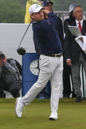 June 14, 2026: Bud Cauley tees off in the rain during the final round of the RBC Canadian Open held at TPC Toronto at Osprey Valley in Caledon Ontario, Canada. CSM PGA, Golf Herren 2026: RBC Canadian Open Jun 14  - ZUMAc04_ 20260614_zma_c04_025 Copyright: xDanielxLeax