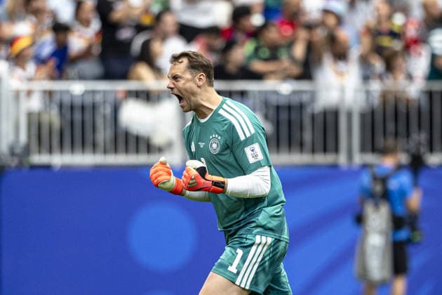 Manuel Neuer of Germany celebrates after team scores a goal during the FIFA World Cup, WM, Weltmeisterschaft, Fussball 2026 Group E match between Germany and Curacao at Houston Stadium on June 14th,2026 (Photo by Joao Bravo Sports Press Photo)  Copyright: xJoaoxBravo SportsxPressxPhotox Sportspressphoto_SPR166417