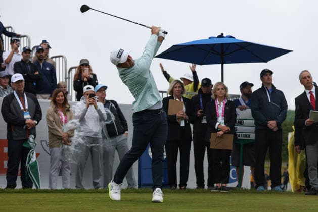 June 14, 2026: Matt Fitzpatrick tees off in the rain during the final round of the RBC Canadian Open held at TPC Toronto at Osprey Valley in Caledon Ontario, Canada. CSM Caledon Canada - ZUMAc04_ 20260614_zma_c04_021 Copyright: xDanielxLeax