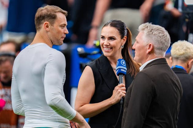 FIFA Fussball Weltmeisterschaft 2026, Gruppe E, Spiel 1, Deutschland vs. Curacao, 14.06.2026 im NRG Stadium in Houston, Texas Manuel Neuer Esther Sedlaczek und Bastian Schweinsteiger