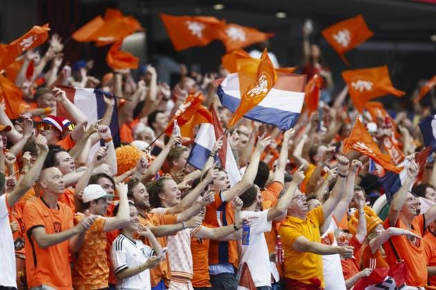 ARLINGTON - Orange supporters during the FIFA 2026 World Cup Group F match between the Netherlands and Japan at Dallas Stadium on June 14, 2026, in Arlington, United States. KOEN VAN WEEL ANP FIFA World Cup, WM, Weltmeisterschaft, Fussball 2026 2026 xVIxANPxSportx xxANPxIVx 561018439 originalFilename: 561018439.jpg