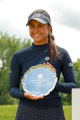 Dow Championship Midland, MI - JUNE 14: Winners Gina Kim and rookie Yana Wilson of the United States pose with the trophy and Dow executive officers during the award ceremony at the conclusion of the final round of the Dow Championship at Midland Country Club on June 14, 2026 in Midland, Michigan. Midland Michigan United States  Copyright: xAmyxLemusx originalFilename:lemus-dowchamp260614_npkJv.jpg