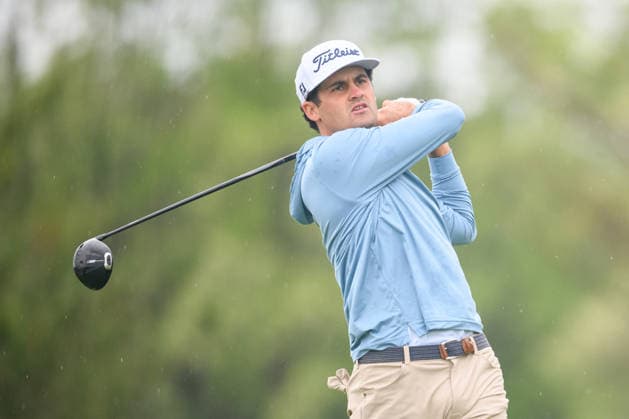 CALEDON, ON - JUNE 14: Jackson Suber of the United States plays his shot from the second tee during the final round of the RBC Canadian Open 2026 at TPC Toronto at Osprey Valley North Course on June 14, 2026 in Caledon, Ontario. (Photo by Julian Avram Icon Sportswire) GOLF: JUN 14 PGA, Golf Herren RBC Canadian Open EDITORIAL USE ONLY Icon2606140006