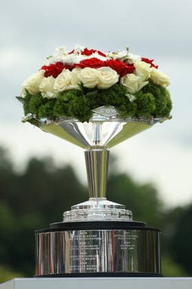 Dow Championship MIDLAND, MICHIGAN - JUNE 14: The Winner™s trophy is displayed on the 18th green during the final round of the Dow Championship at Midland Country Club in Midland, Michigan, USA on Sunday, June 14, 2026. Midland Michigan United States  Copyright: xJorgexLemusx originalFilename:lemus-dowchamp260614_npM26.jpg