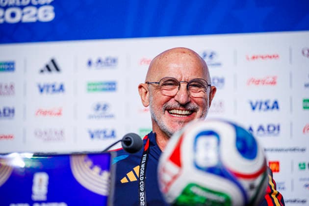 Sapin national team, Nationalteam World Cup - 14 06 2026 press conference, PK, Pressekonferenz of Luis de la Fuente head coach of Spain during the Spanish national team s training session at their World Cup in Atlanta Stadium, United States of America on June 14, 2026. Photo (PGS Photo Agency) Atlanta United Satates of America Copyright: xPGSxPhotoxAgencyx