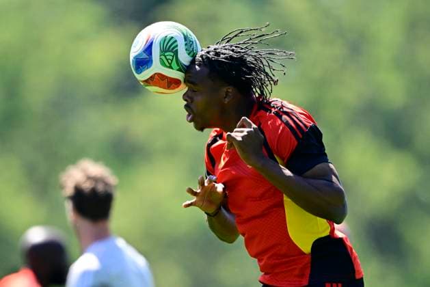 Belgian national football team - FIFA World Cup, WM, Weltmeisterschaft, Fussball 2026 - media activities 14 06 2026 RENTON, UNITED STATES OF AMERICA - JUNE 14 : Ngoy Nathan defender of Belgium pictured during a training session of the Belgian national football team during the FIFA World Cup 2026 on June 14, 2026 in Renton, United States of America, 14 06 2026 Renton United States of America  Copyright: xJanxDexMeuleneirx