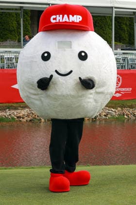 Dow Championship Midland, MI - JUNE 14: Champ the golf ball mascot stands on the 18th gree during the award ceremony at the conclusion of the final round of the Dow Championship at Midland Country Club on June 14, 2026 in Midland, Michigan. Midland Michigan United States  Copyright: xAmyxLemusx originalFilename:lemus-dowchamp260614_npV04.jpg