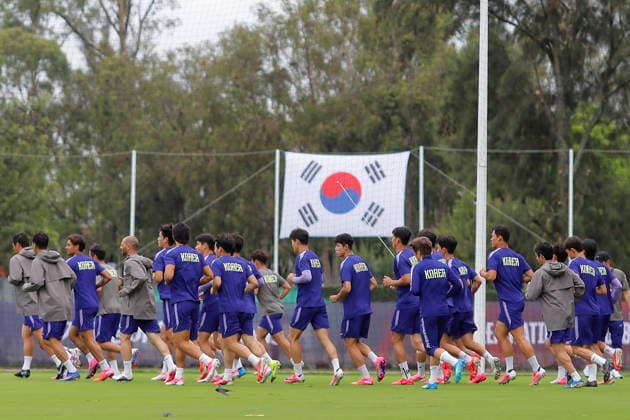 FIFA World Cup, WM, Weltmeisterschaft, Fussball 2026 - South Korea training session South Korean players take part in a training session in Guadalajara, Mexico, 14 June 2026. Guadalajara Mexico  Copyright: xFranciscoxGuascox