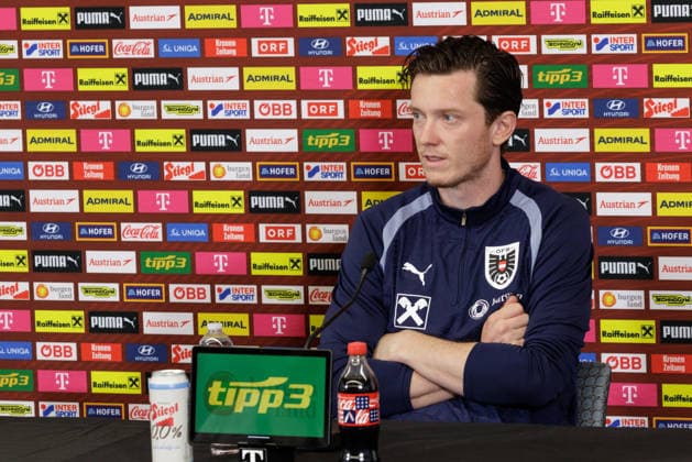 SOCCER - FIFA World Cup, WM, Weltmeisterschaft, Fussball 2026, preview SANTA BARBARA,CALIFORNIA,USA,14.JUN.26 - SOCCER - FIFA World Cup 2026, USA, Mexico, Canada, preview, OEFB, Oesterreichischer Fussball-Bund, press conference, PK, Pressekonferenz team AUT. Image shows Michael Gregoritsch (AUT).  GEPAxpictures xArminxRauthner