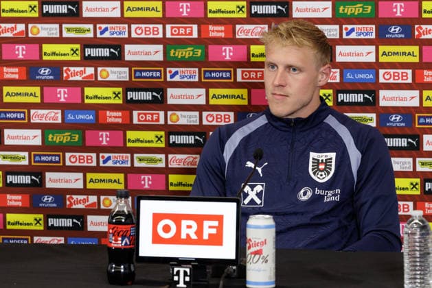 SOCCER - FIFA World Cup, WM, Weltmeisterschaft, Fussball 2026, preview SANTA BARBARA,CALIFORNIA,USA,14.JUN.26 - SOCCER - FIFA World Cup 2026, USA, Mexico, Canada, preview, OEFB, Oesterreichischer Fussball-Bund, press conference, PK, Pressekonferenz team AUT. Image shows Xaver Schlager (AUT).  GEPAxpictures xArminxRauthner