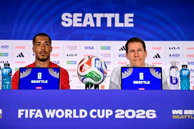 Belgian national football team - 2026 FIFA World Cup, WM, Weltmeisterschaft, Fussball - media activities 14 06 2026 SEATTLE, UNITED STATES OF AMERICA - JUNE 14 : Tielemans Youri midfielder of Belgium, Garcia Rudi head coach of Belgium pictured during a press conference, PK, Pressekonferenz at the Lumen Field Stadium prior to the Belgium vs Egypt match during the 2026 FIFA World Cup on June 14, 2026 in Seattle, United States of America, 14 06 2026 Seattle United States of America  Copyright: xJanxDexMeuleneirx