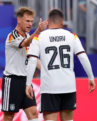 June 14, 2026, Houston, Texas, USA: Germany defender JOSHUA KIMMICH (6) and Germany forward DENIZ UNDAV (26) celebrate UNDAVS goal during the 2026 FIFA World Cup, WM, Weltmeisterschaft, Fussball Group E match between Germany and CuraoÂßao at Houston Stadium on June 14, 2026 in Houston, Texas. Houston USA - ZUMAa325 20260614_zsa_a325_042 Copyright: xDavidxBalleringxIix