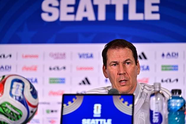 Belgium s head coach Rudi Garcia pictured during a press conference, PK, Pressekonferenz of Belgian national soccer team Red Devils, at the basecamp in Seattle, USA on Sunday 14 June 2026, ahead of their first game tomorrow against Egypt at the FIFA World Cup, WM, Weltmeisterschaft, Fussball 2026. DIRKxWAEM  x177670376x