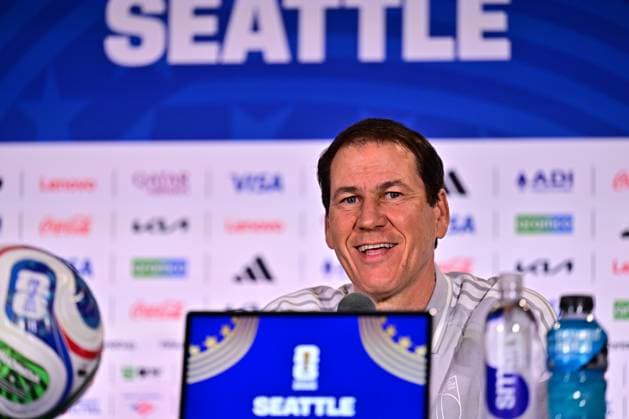 Belgium s head coach Rudi Garcia pictured during a press conference, PK, Pressekonferenz of Belgian national soccer team Red Devils, at the basecamp in Seattle, USA on Sunday 14 June 2026, ahead of their first game tomorrow against Egypt at the FIFA World Cup, WM, Weltmeisterschaft, Fussball 2026. DIRKxWAEM  x177670435x