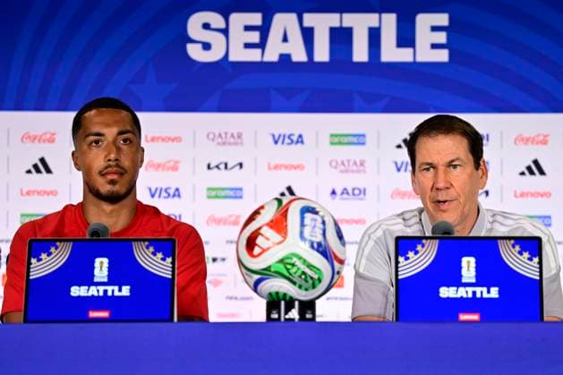 Belgian national football team - 2026 FIFA World Cup, WM, Weltmeisterschaft, Fussball - media activities 14 06 2026 SEATTLE, UNITED STATES OF AMERICA - JUNE 14 : Tielemans Youri midfielder of Belgium, Garcia Rudi head coach of Belgium pictured during a press conference, PK, Pressekonferenz at the Lumen Field Stadium prior to the Belgium vs Egypt match during the 2026 FIFA World Cup on June 14, 2026 in Seattle, United States of America, 14 06 2026 Seattle United States of America  Copyright: xJanxDexMeuleneirx