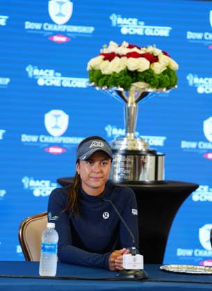 MIDLAND, MI - JUNE 14: PGA, Golf Herren golfer Yana Wilson answers questions at a press conference, PK, Pressekonferenz on June 14, 2026, after the final round of the LPGA, Golf Damen Dow Championship at Midland Country Club in Midland, Michigan. (Photo by Brian Spurlock Icon Sportswire) GOLF: JUN 14 LPGA Dow Championship EDITORIAL USE ONLY Icon260614102