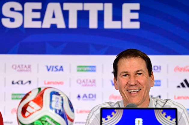 Belgian national football team - 2026 FIFA World Cup, WM, Weltmeisterschaft, Fussball - media activities 14 06 2026 SEATTLE, UNITED STATES OF AMERICA - JUNE 14 : Tielemans Youri midfielder of Belgium and Garcia Rudi head coach of Belgium pictured during a press conference, PK, Pressekonferenz at the Lumen Field Stadium prior to the Belgium vs Egypt match during the 2026 FIFA World Cup on June 14, 2026 in Seattle, United States of America, 14 06 2026 Seattle United States of America  Copyright: xJanxDexMeuleneirx