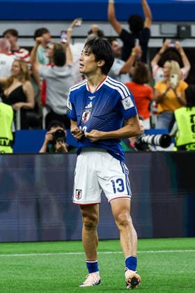 Keito Nakamura of Japan celebrates after scoring the team s first goal during a FIFA Men’s World Cup 2026 Group Stage football match between Netherlands and Japan at Dallas Stadium, in Arlington on June 14th 2026 (Photo by Leo Barrilari SPP)  Copyright: xLeoxBarrilari SPPx Sportspressphoto_SPR166596