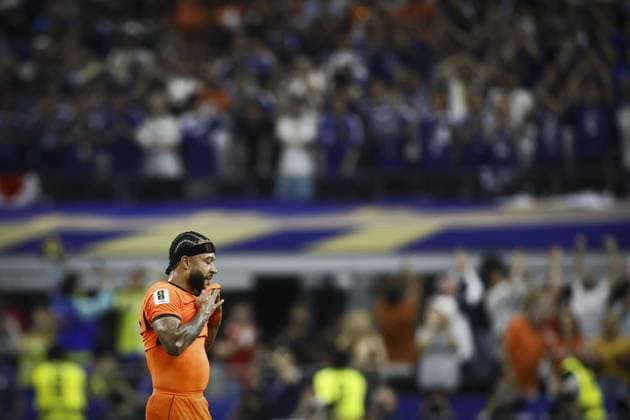 ARLINGTON - Memphis Depay or the Netherlands will be disappointed after the FIFA 2026 World Cup Group F match between the Netherlands and Japan at Dallas Stadium on June 14, 2026, in Arlington, United States. KOEN VAN WEEL ANP FIFA World Cup, WM, Weltmeisterschaft, Fussball 2026 2026 xVIxANPxSportx xxANPxIVx 561028737 originalFilename: 561028737.jpg