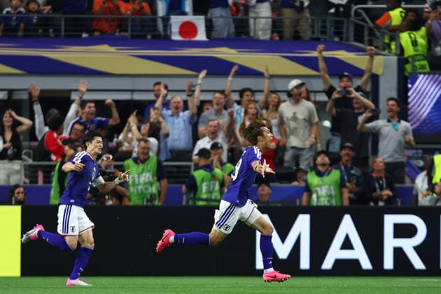 FIFA World Cup, WM, Weltmeisterschaft, Fussball 2026: Netherlands v Japan DALLAS, USA - 14th June 2026: Koki Ogawa of Japan celebrates scoring his side s second goal during the FIFA World Cup 2026 Group F match between Netherlands and Japan at Dallas Stadium Dallas Dallas Stadium United States of America Copyright: xCraigxMercerx xPeakxActionxPhotosx