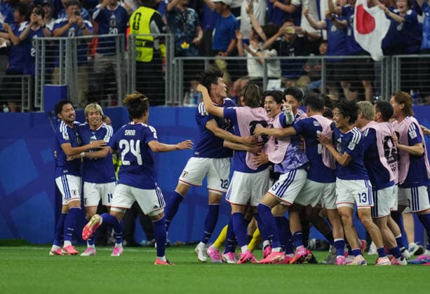 Daichi Kamada (Japan) scores and celebrates his teams second goal during Netherlands and Japan, Group F FIFA World Cup, WM, Weltmeisterschaft, Fussball 2026, Dallas Stadium, Arlington, United States on June 14, 2026. Thor Wegner DeFodi Images. (Photo by DeFodi Images) -