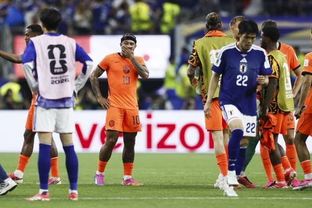 ARLINGTON - Memphis Depay or the Netherlands will be disappointed after the FIFA 2026 World Cup Group F match between the Netherlands and Japan at Dallas Stadium on June 14, 2026, in Arlington, United States. KOEN VAN WEEL ANP FIFA World Cup, WM, Weltmeisterschaft, Fussball 2026 2026 xVIxANPxSportx xxANPxIVx 561028836 originalFilename: 561028836.jpg