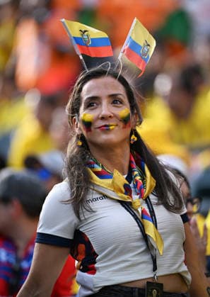 Fussball, Länderspiel, Herren, FIFA World Cup, WM, Weltmeisterschaft, Fussball 2026, Fussball-Weltmeisterschaft, USA, Gruppe E, Lincoln Financial Field, Philadelphia: Elfenbeinküste - Ecuador; Fans Ecuador.