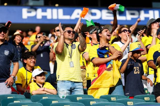 RECORD DATE NOT STATED FIFA World Cup, WM, Weltmeisterschaft, Fussball 2026 - Group E - Ivory Coast v Ecuador Ecuador fans before the match between Ivory Coast and Ecuador in the first round of Group E of the 2026 FIFA World Cup group stage at Philadelphia Stadium, in Philadelphia, United States, on Sunday, June 14, 2026.(Foto: William Volcov Brazil Photo Press IMAGO) Sports Philadelphia PA United States of America Copyright: xWILLIAMxVOLCOVx