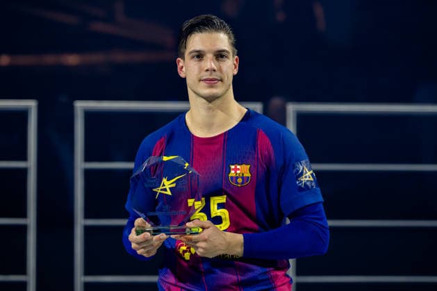 Köln, 12.05.2026, Handball, Herren, EHF Champions League Men 2025 26, Finale, FC Barcelona, Barca - Füchse Berlin MVP Domen Makuc (FC Barcelona, 35)