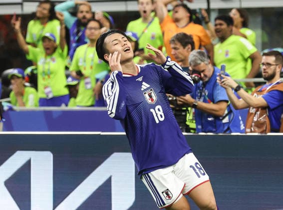 June 14, 2026: Japan s Ayase Ueda (18) is exasperated after just missing an open shot at the goal during the FIFA World Cup, WM, Weltmeisterschaft, Fussball soccer match between The Netherlands and Japan at Dallas Stadium in Arlington, TX. Kyle Okita FIFA World Cup 2026: Netherlands Vs Japan JUN 14  - ZUMAc04_ 20260614_zma_c04_069 Copyright: xCSMx