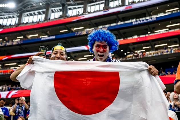 DALLAS - supporters of the Japanese national team, Nationalteam during Netherlands vs. Japan at the 2026 World Cup at AT&T Stadium on June 14, 2026, in Dallas, United States. (Photo by Stefan Koops EYE4IMAGES DeFodi Images) -