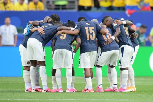 Fußball, WM 2026, 20260614, Elfenbeinküste - Ecuador. Im Bild Ecuador schwört sich ein. Philadelphia Philadelphia Stadium Pennsylvania Vereinigte Staaten von Amerika