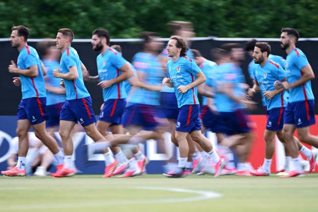 Alexandria, USA, 140626. Croatian players during the training session of the Croatian football national team, Nationalteam in the base camp at Episcopal Highschool during the FIFA World Cup, WM, Weltmeisterschaft, Fussball Photo: Boris Kovacev CROPIX Copyright: xxBorisxKovacevx xCROPIXx croatia_training09-140626