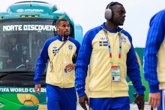 260614 Isak Hien of Sweden arrives at Estadio Monterrey ahead of the FIFA World Cup, WM, Weltmeisterschaft, Fussball 2026 football match between Sweden and Tunisia on June 14, 2026 in Monterrey. Photo: Petter Arvidson BILDBYRAN kod PA PA1234 bbeng fotboll football soccer fotball vm fotbolls-vm fotball-vm fotbolls-vm 2026 fifa world cup 2026 sverige sweden sverige a tunisien tunisia