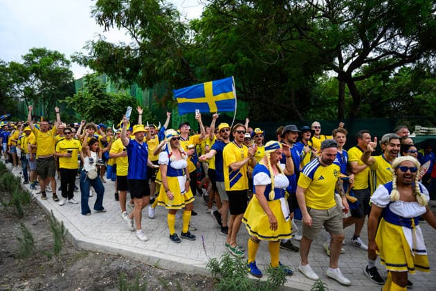 260614 Fans of Sweden ahead of the FIFA World Cup, WM, Weltmeisterschaft, Fussball 2026 football match between Sweden and Tunisia on June 14, 2026 in Monterrey. Photo: Joel Marklund BILDBYRAN kod JM PA1234 bbeng fotboll football soccer fotball vm fotbolls-vm fotball-vm fotbolls-vm 2026 fifa world cup 2026 sverige sweden sverige a tunisien tunisia publik