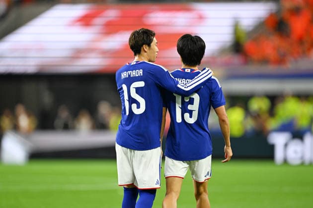 (L-R) Daichi Kamada (JPN), Keito Nakamura (JPN), JUNE 14, 2026 - Football Soccer : FIFA World Cup, WM, Weltmeisterschaft, Fussball 2026 Group F match between Netherlands 2-2 Japan at Dallas Stadium in Arlington, Texas, USA.  aflo_334467321 KenjiroxMatsuox