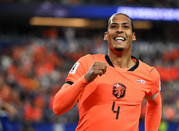 (260615) -- DALLAS, June 15, 2026 -- Virgil van Dijk of the Netherlands celebrates during the group F match between the Netherlands and Japan at the 2026 FIFA World Cup, WM, Weltmeisterschaft, Fussball at the Dallas Stadium in Dallas, the United States, on June 14, 2026. ) (SP)U.S.-DALLAS-FOOTBALL-FIFA WORLD CUP-GROUP F-NED VS JPN WuxXiaoling 