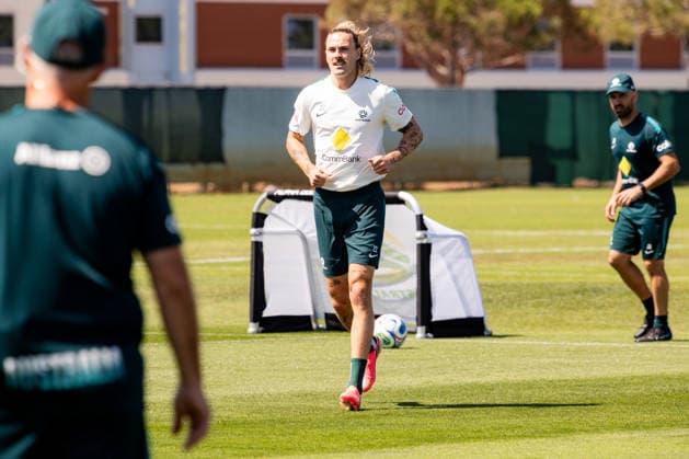 SOCCER AUSTRALIA TRAINING, Socceroos player Jackson Irvine seen during a training session at the Oakland Roots Sports Club in Alameda, California, United States, Sunday, June 14, 2026. ( NO ARCHIVING Alameda California United States  Copyright: xJasonxHenryx 20260615138573707626