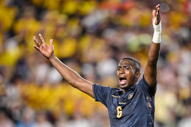 Willian Pacho (Ecuador) gestures during the FIFA World Cup, WM, Weltmeisterschaft, Fussball 2026 Group E match between Cote D Ivoire and Ecuador at Philadelphia Stadium on June 14, 2026 in Philadelphia, United States. (Photo by Harry Langer DeFodi Images) -