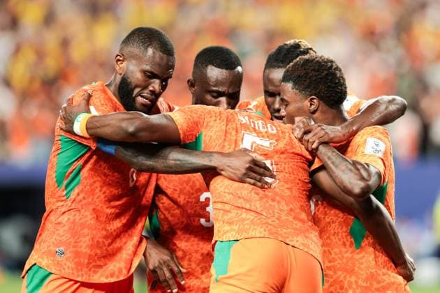 RECORD DATE NOT STATED FIFA World Cup, WM, Weltmeisterschaft, Fussball 2026 - Group E - Ivory Coast v Ecuador Players of Ivory Coast celebrate Diallo s goal during the match between Ivory Coast and Ecuador in the first round of Group E of the 2026 FIFA World Cup group stage at Philadelphia Stadium, in Philadelphia, United States, on Sunday, June 14, 2026.(Foto: Vanessa Carvalho Brazil Photo Press IMAGO) Sports %G Copyright: xVanessaxCarvalhox